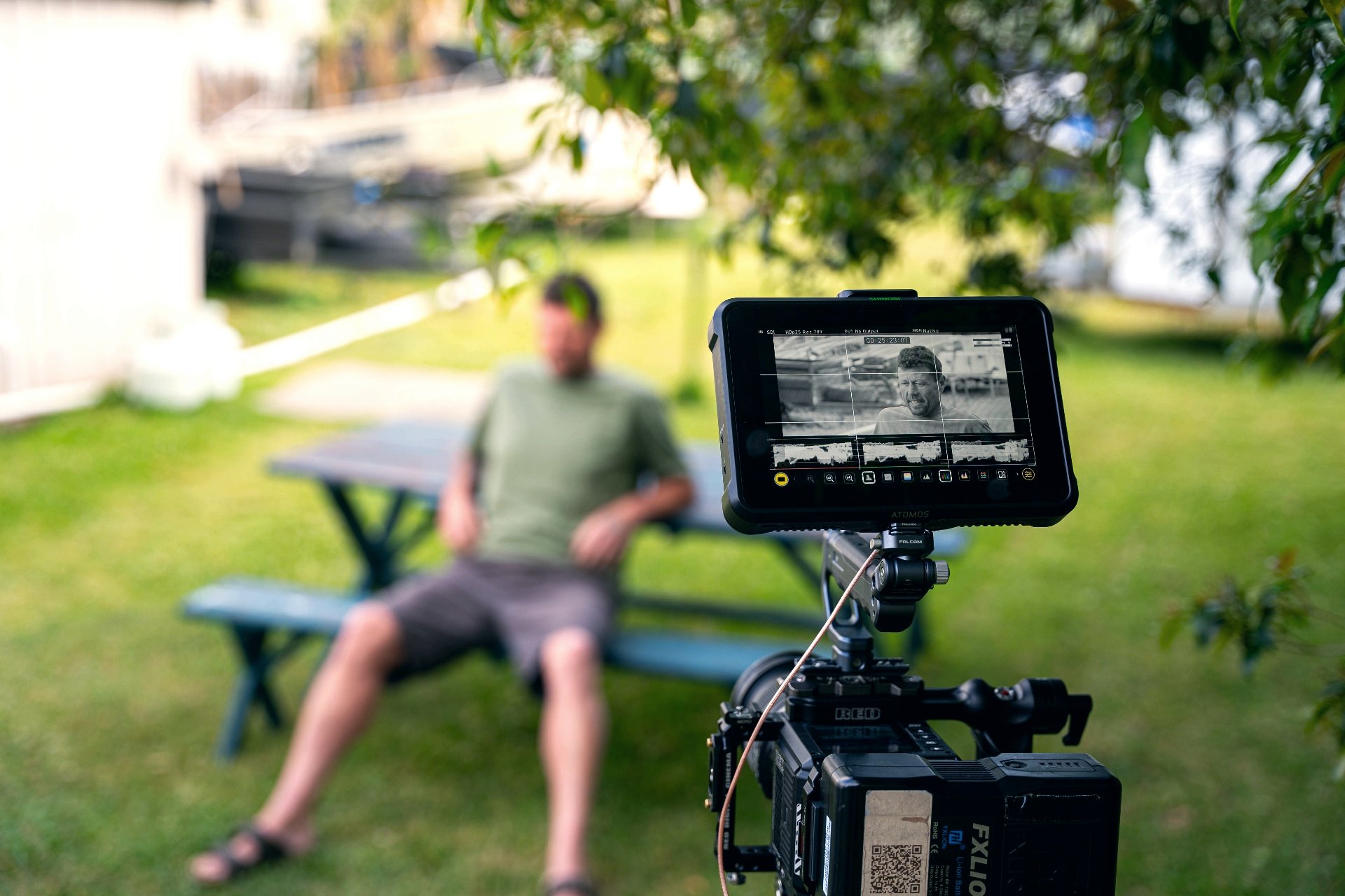 Eight Frames Media crew filming on location with cinema camera
